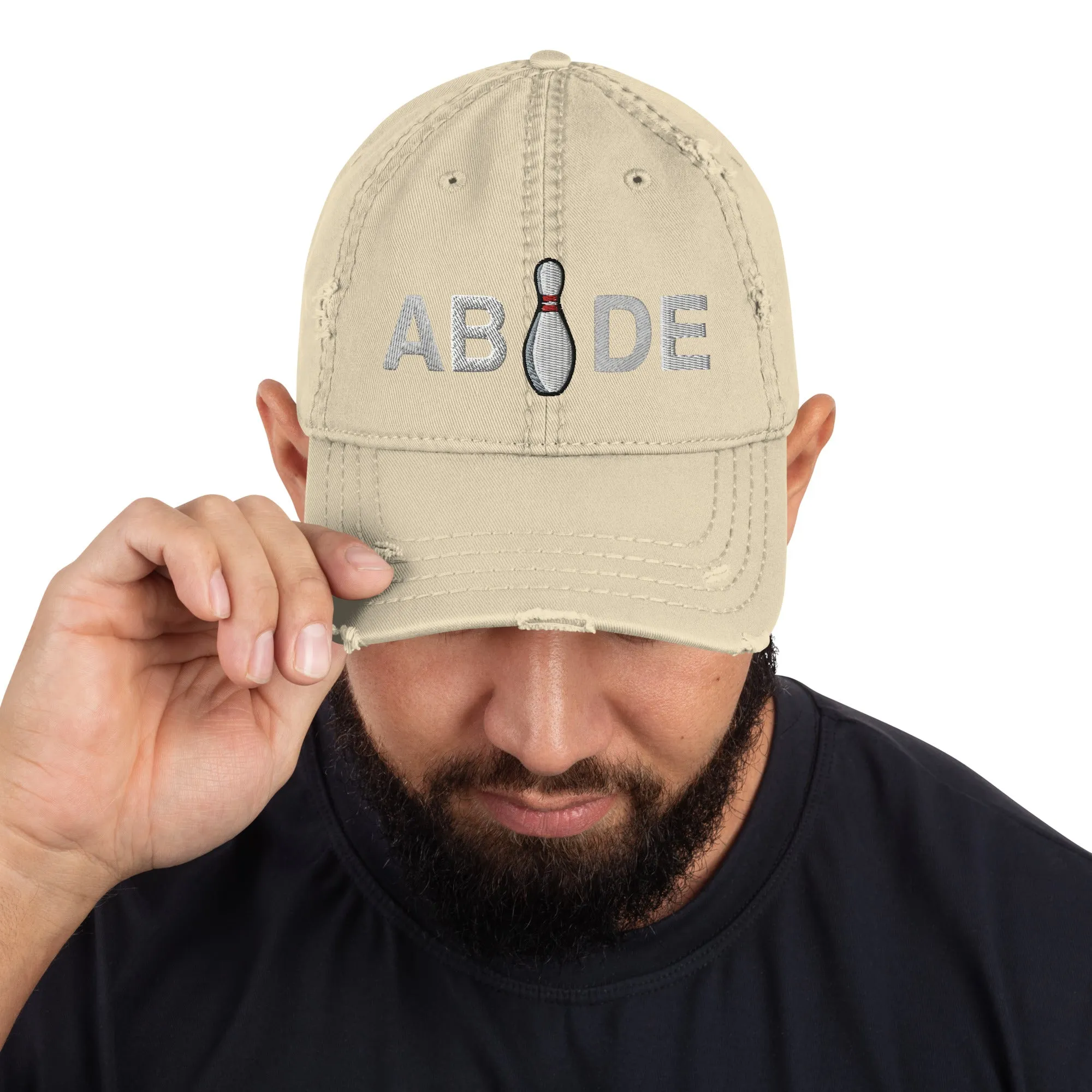 Abide Bowling Pin | Lebowski Distressed Dad Hat