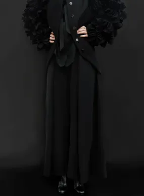 Black Flared Slacks  100% Virgin Wool, Tailored Fit