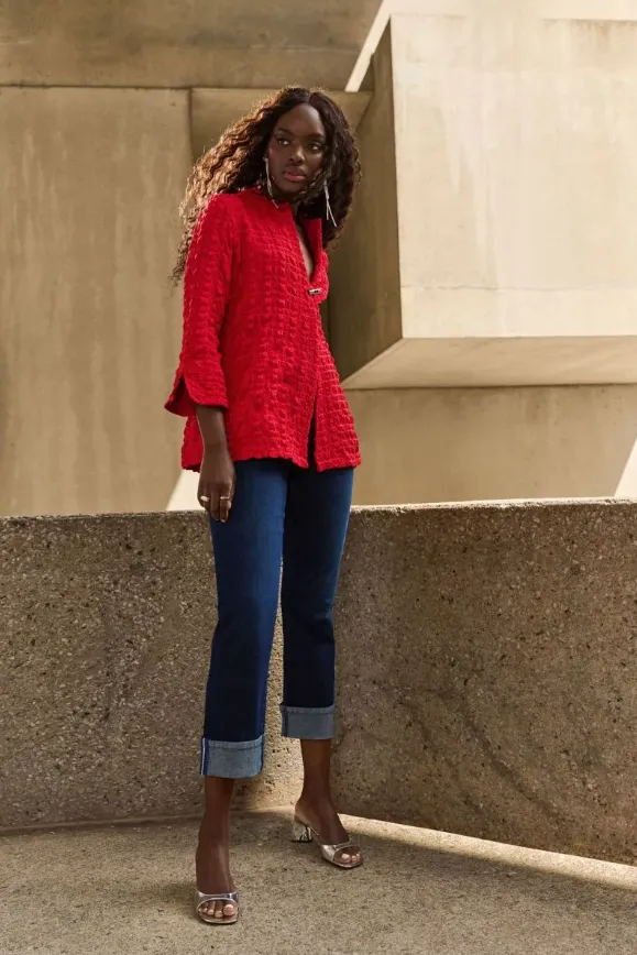 Bubble Jacquard Trapeze Jacket