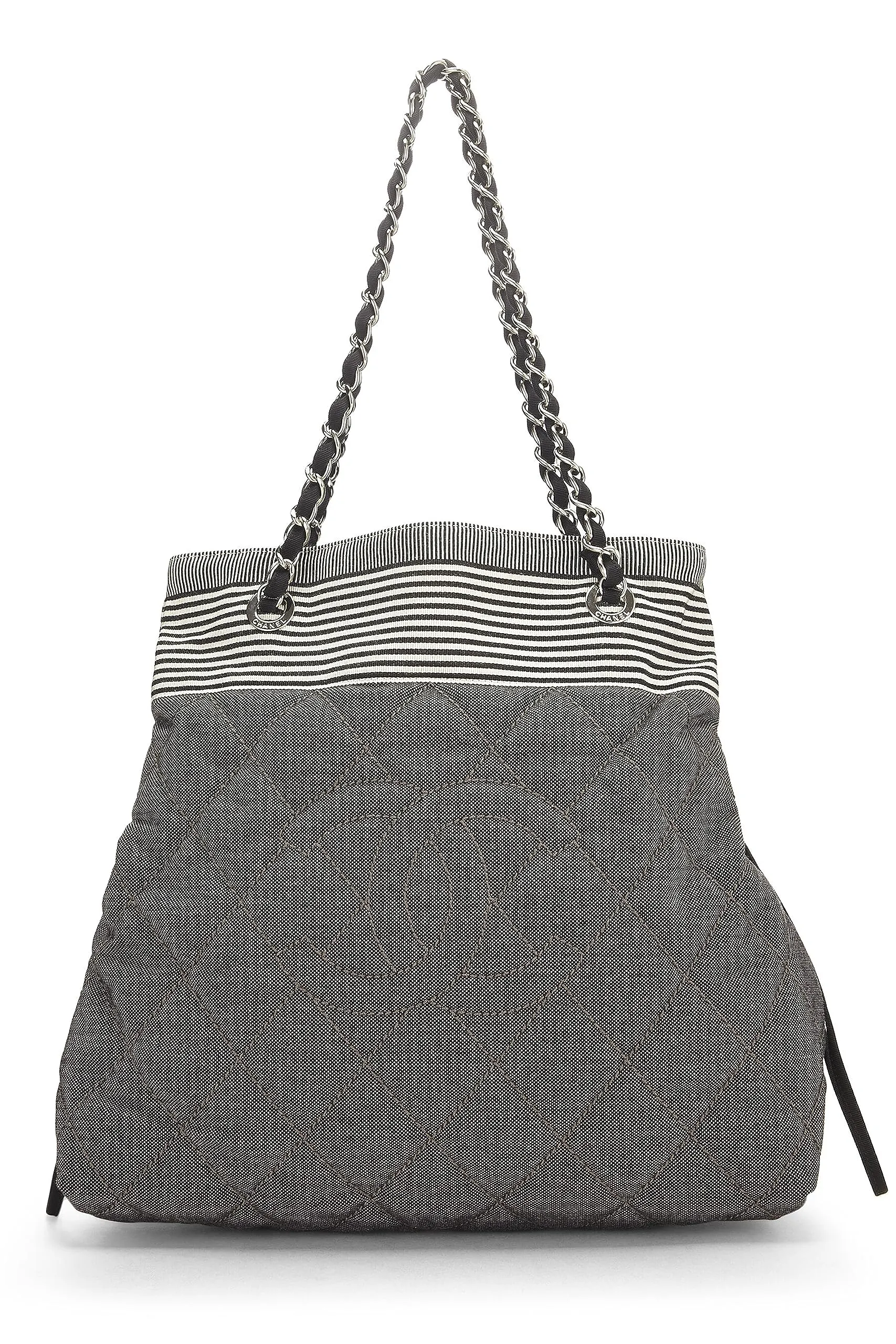 Chanel,  Black Denim 'CC' Bon Bon Tote Medium, Black