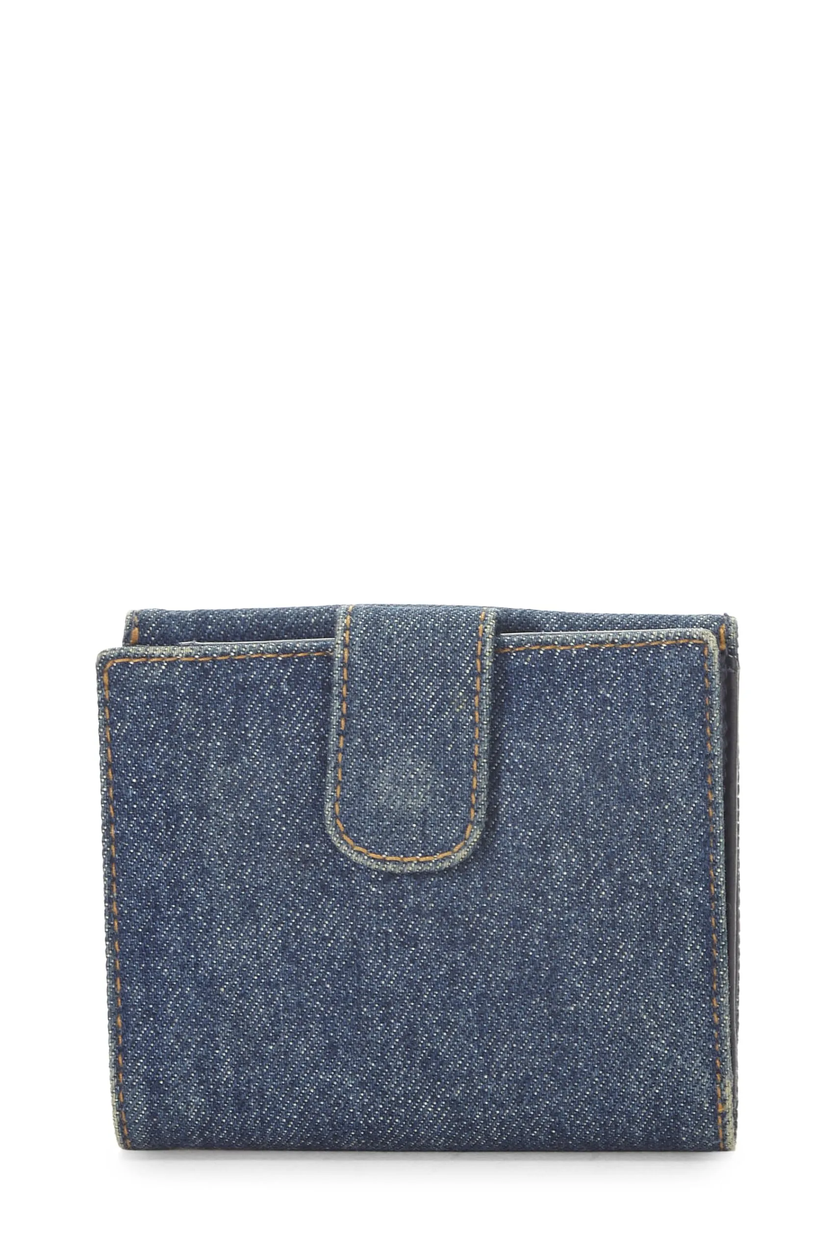 Chanel,  Blue Denim 'CC' Wallet, Blue