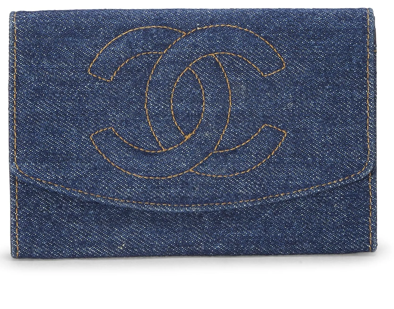 Chanel,  Blue Denim Wallet, Blue