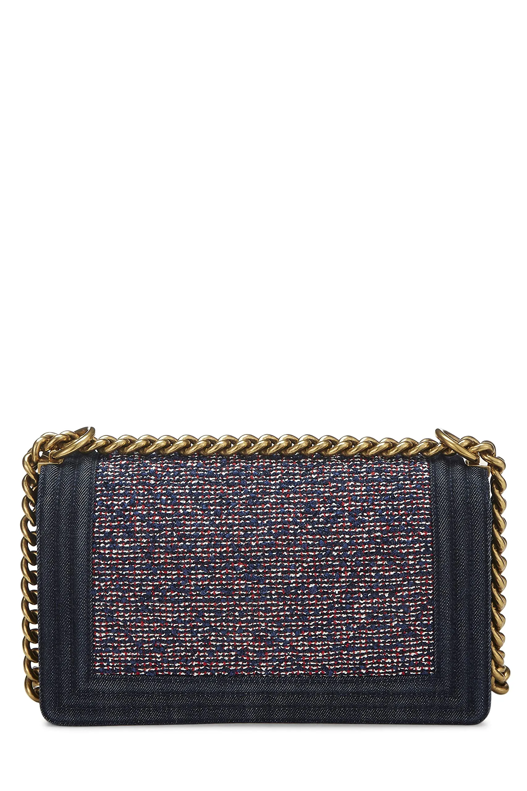 Chanel,  Navy & Red Denim Boy Bag Medium, Multi