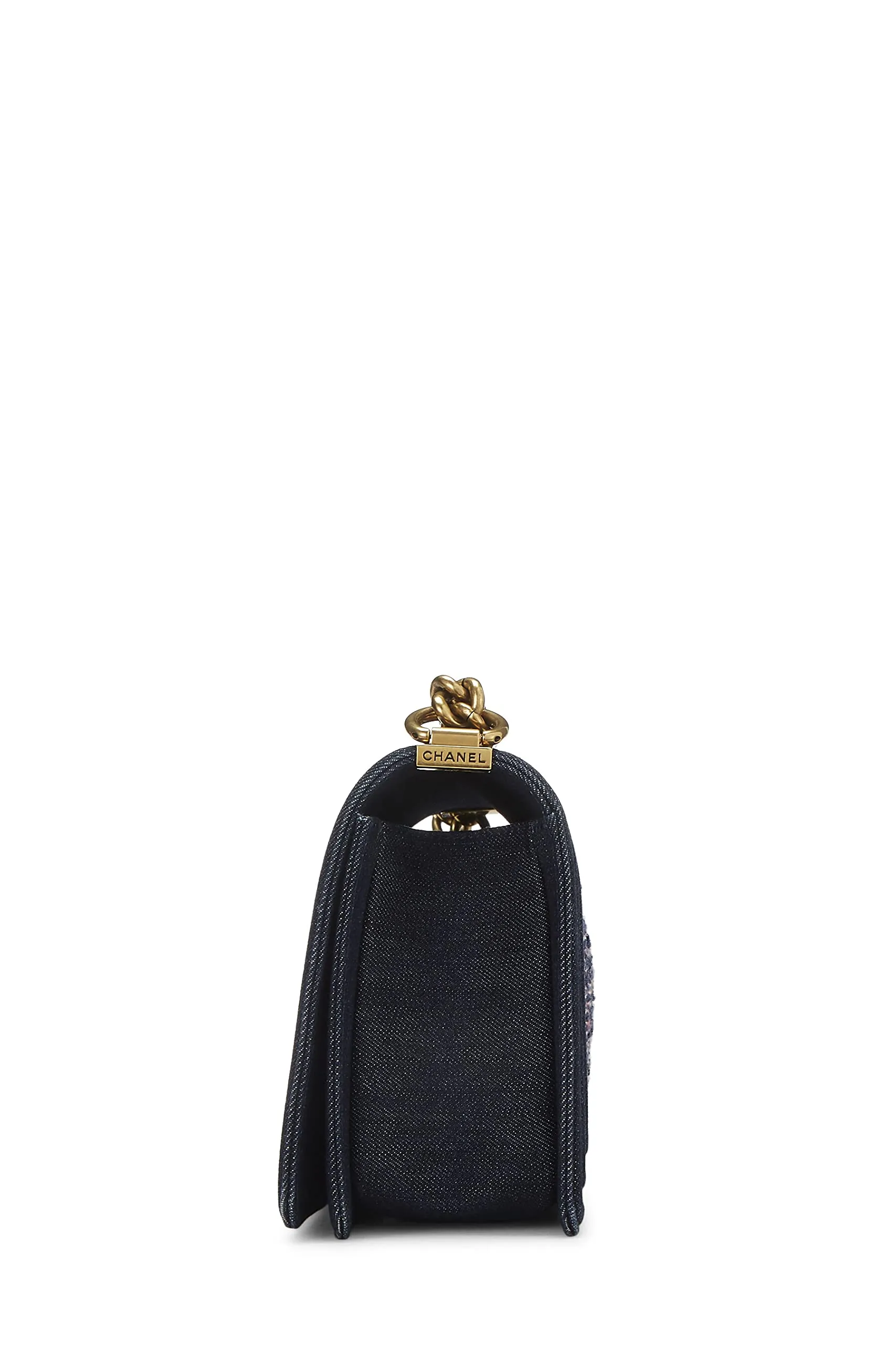 Chanel,  Navy & Red Denim Boy Bag Medium, Multi