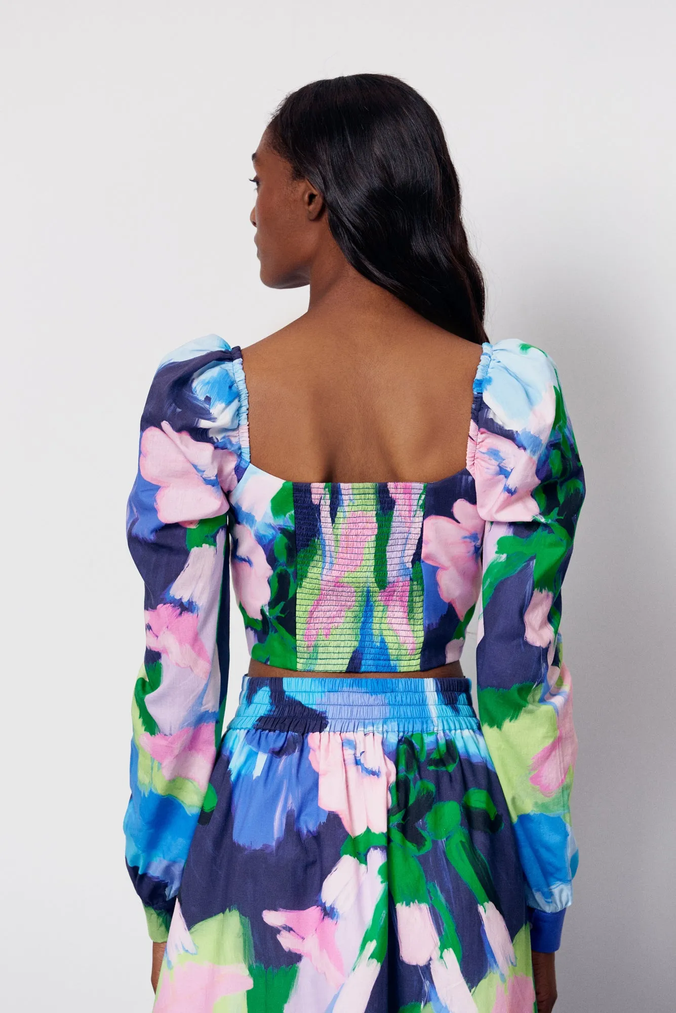 Cocada Top in Oleo Azul Print