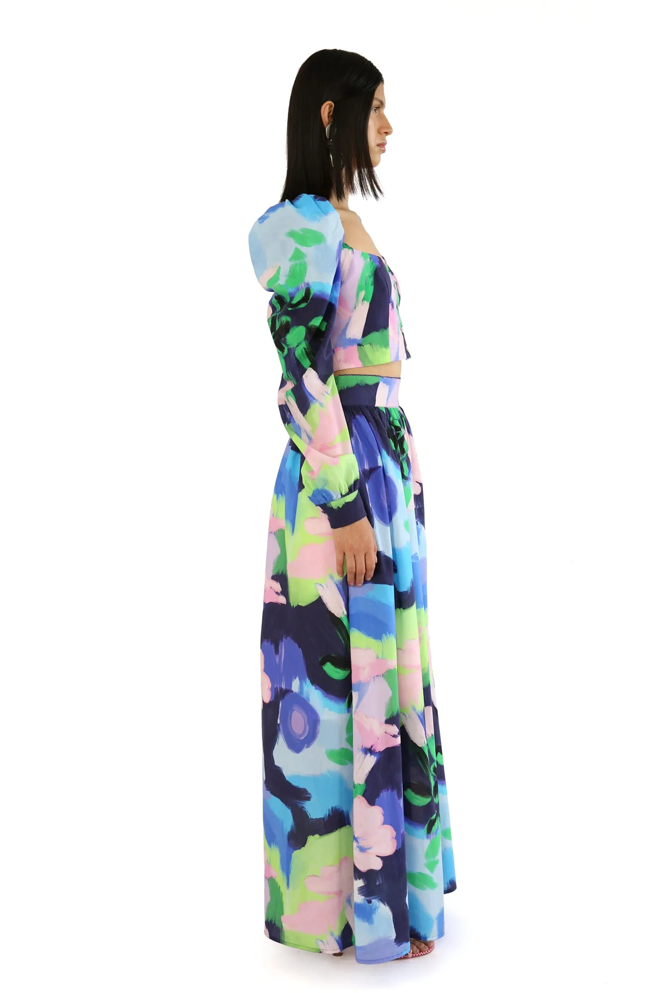 Cocada Top in Oleo Azul Print