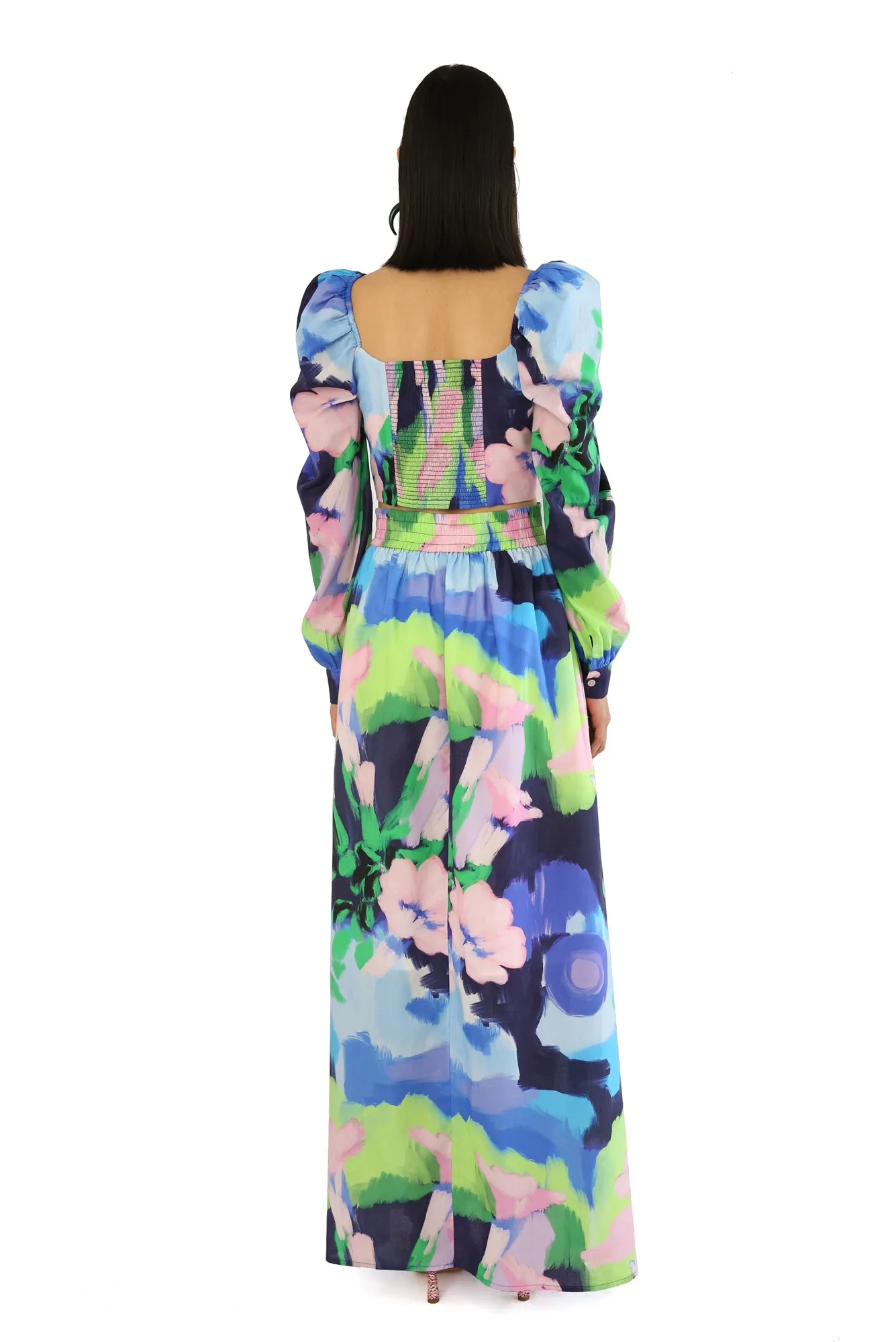 Cocada Top in Oleo Azul Print