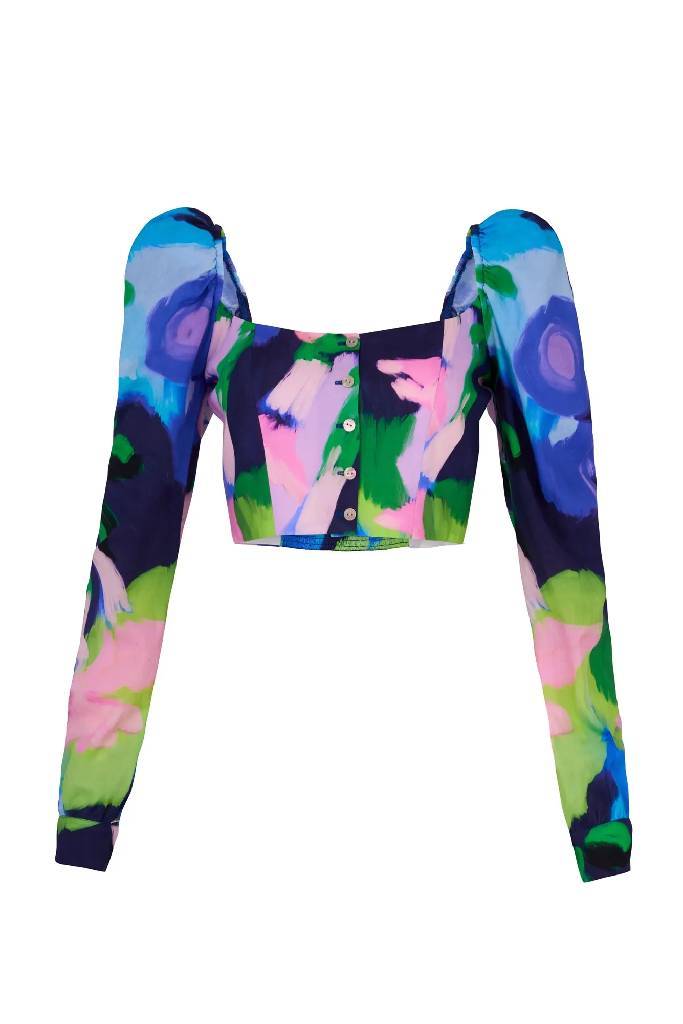 Cocada Top in Oleo Azul Print