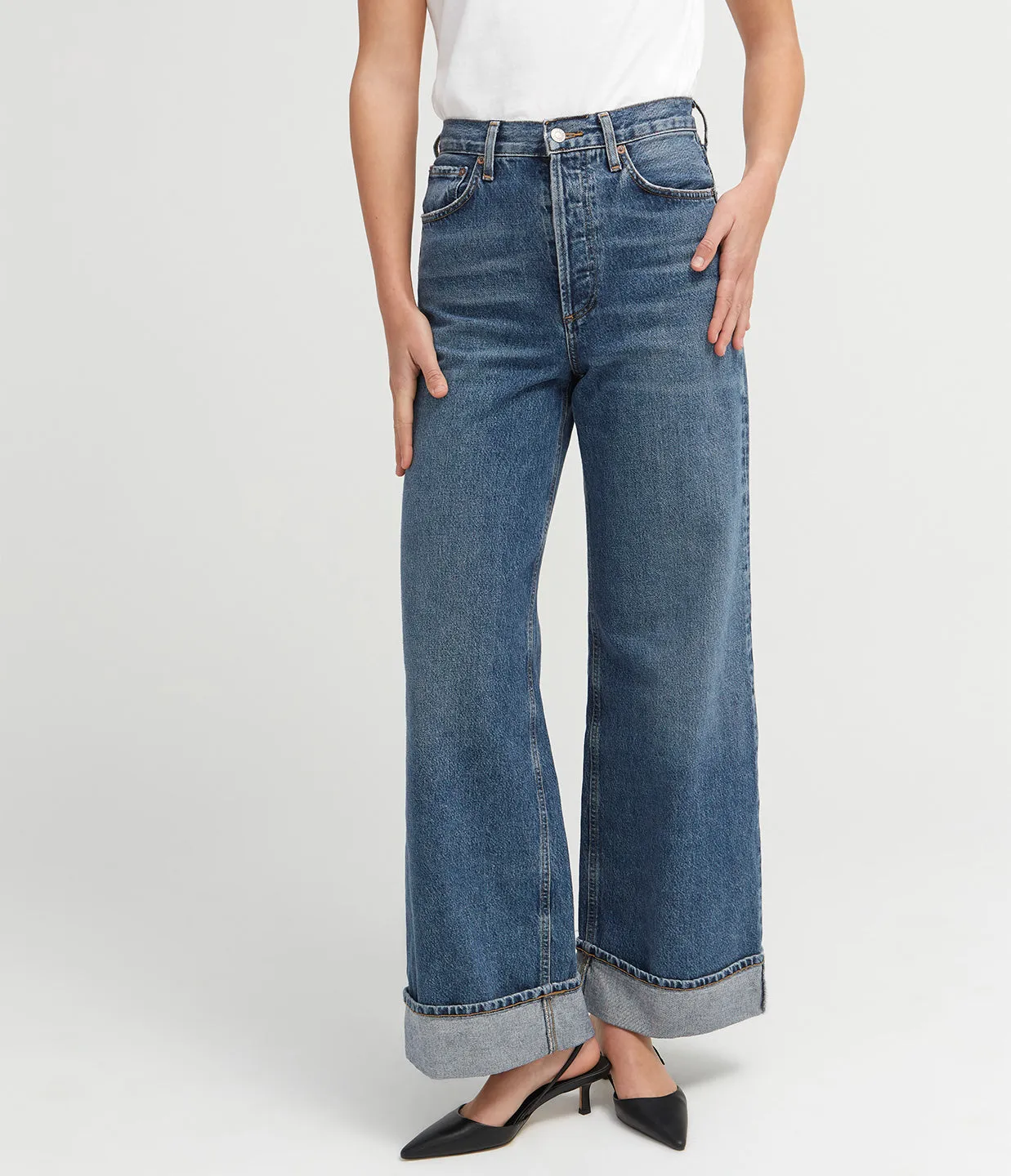Dame High Rise Wide Leg Jean in Control