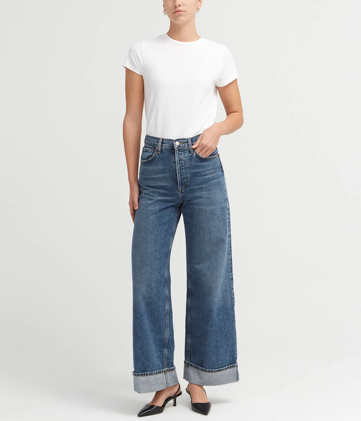 Dame High Rise Wide Leg Jean in Control