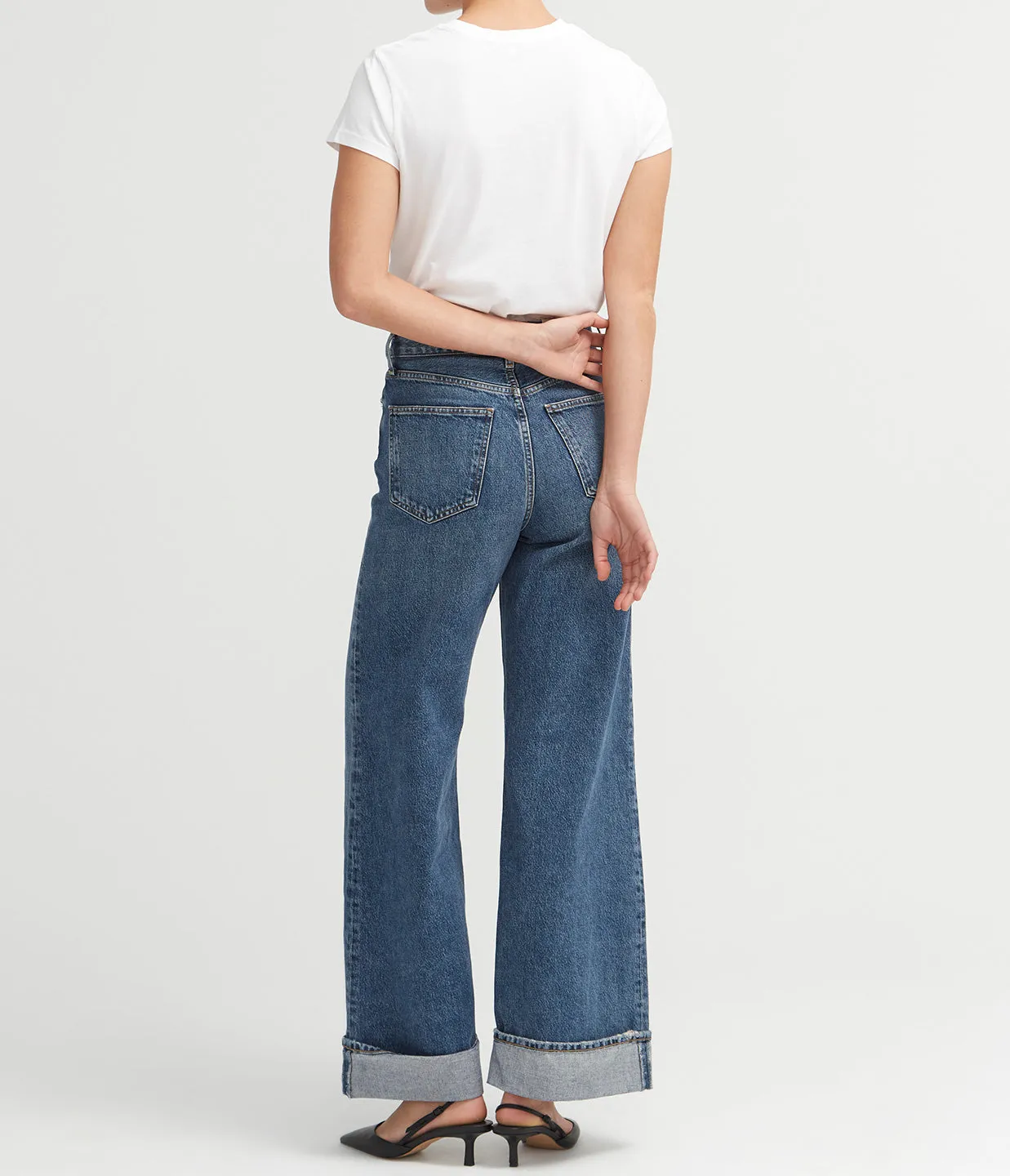 Dame High Rise Wide Leg Jean in Control