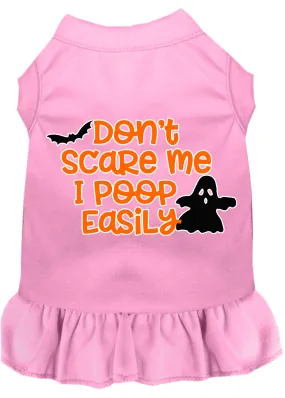 Don't Scare Me, Poops Easily Screen Print Dog Dress Light Pink Xl