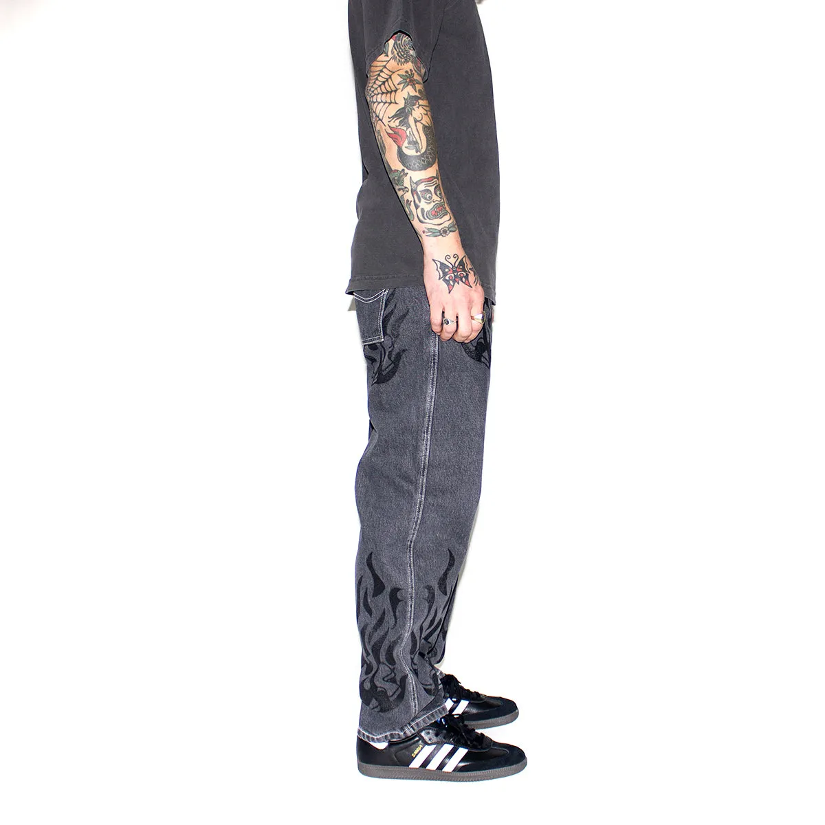 Flamepuzz Relaxed Denim Pant