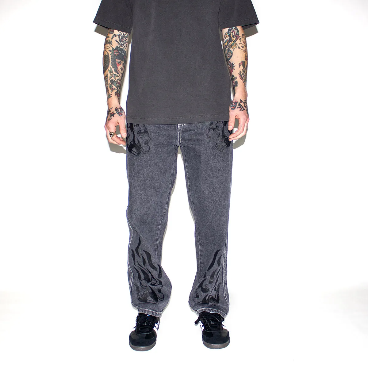 Flamepuzz Relaxed Denim Pant