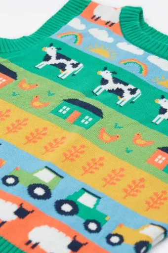 Frugi Tavi Knitted Tank Top - Farm Life Fair Isle