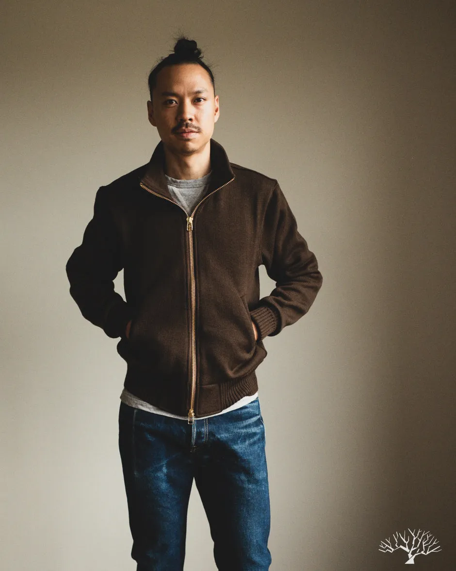 Full-Throttle Moto-Sweater - Brown