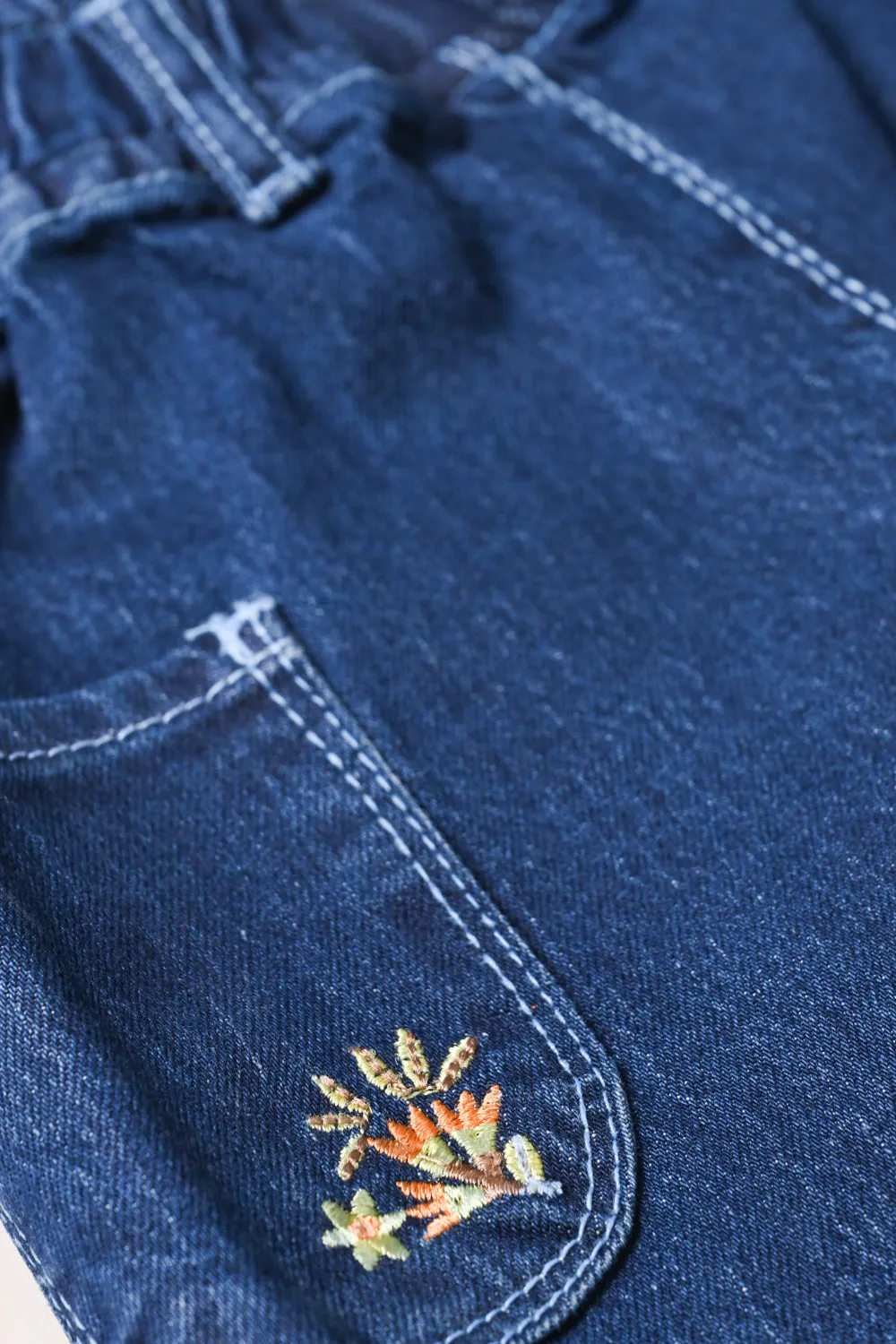 GIRLS EMBROIDERED LOOSE DENIM