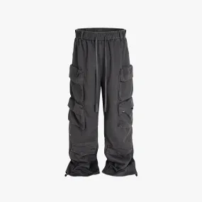 Grey Multi Pockets Cargo Pants