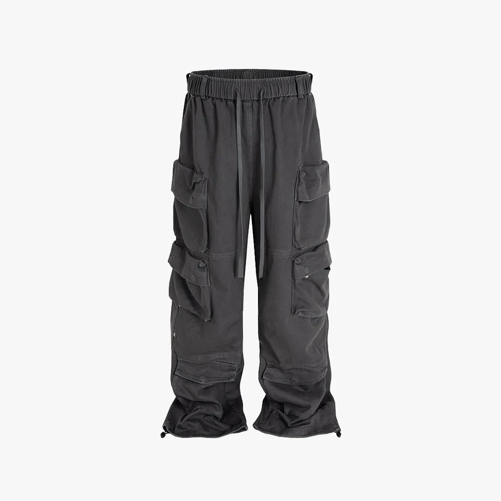 Grey Multi Pockets Cargo Pants