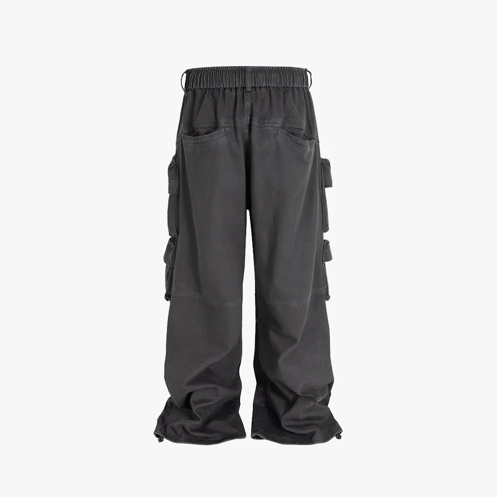 Grey Multi Pockets Cargo Pants