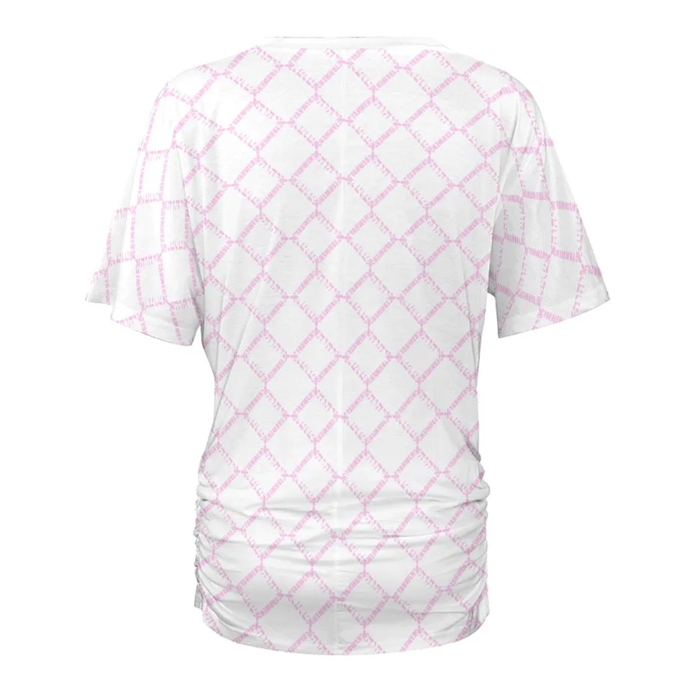 KING YAHWEH OMNI 2.0 Ladies V-neck Pleated T-shirt