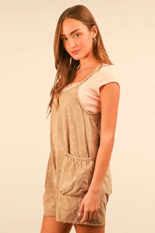 Mineral Wash Casual Knit Romper