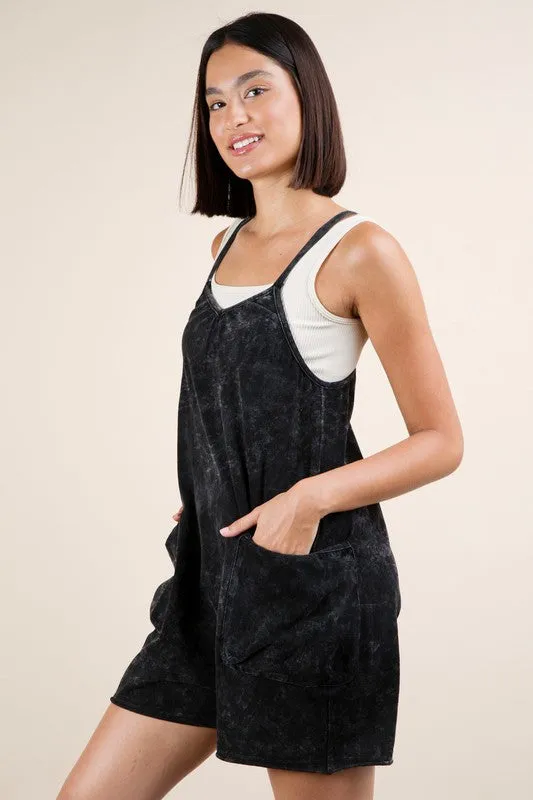 Mineral Wash Casual Knit Romper