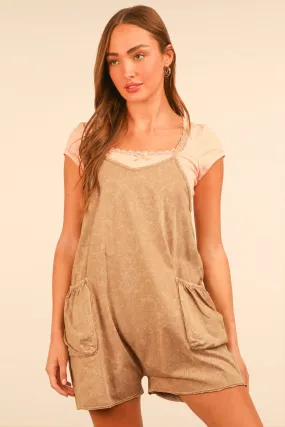 Mineral Wash Casual Knit Romper