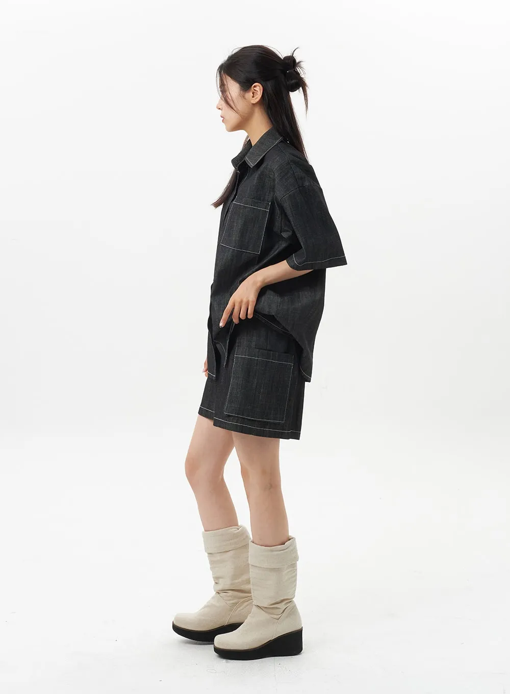 Oversized Denim Shirt OU326