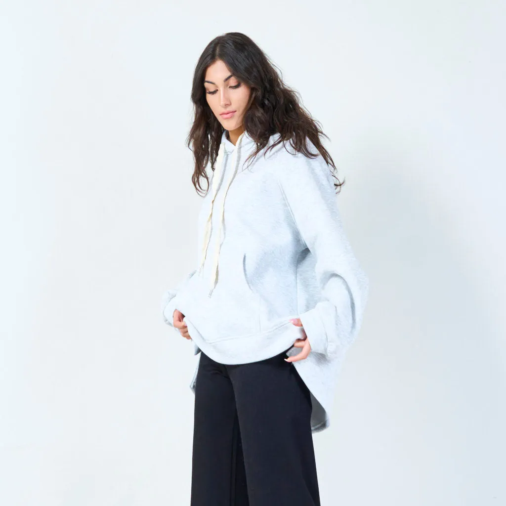 Relaxed hoodie with unique drawstring wholesale