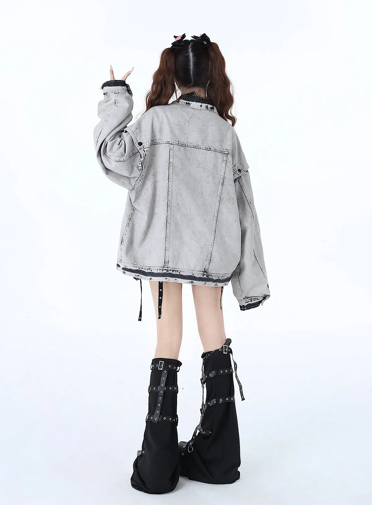 Retro American Denim Loose Street Jacket Design Bike Niche