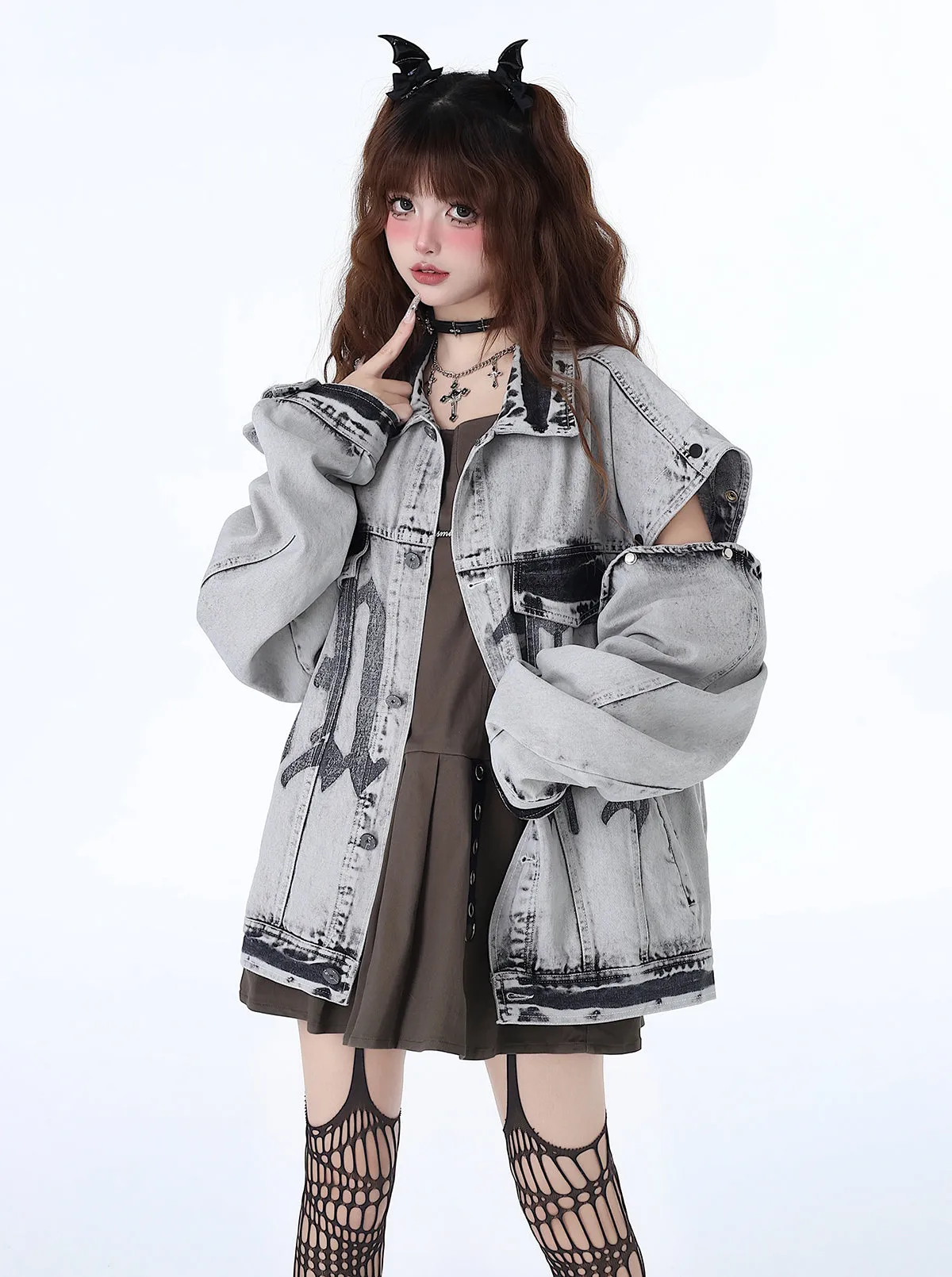 Retro American Denim Loose Street Jacket Design Bike Niche
