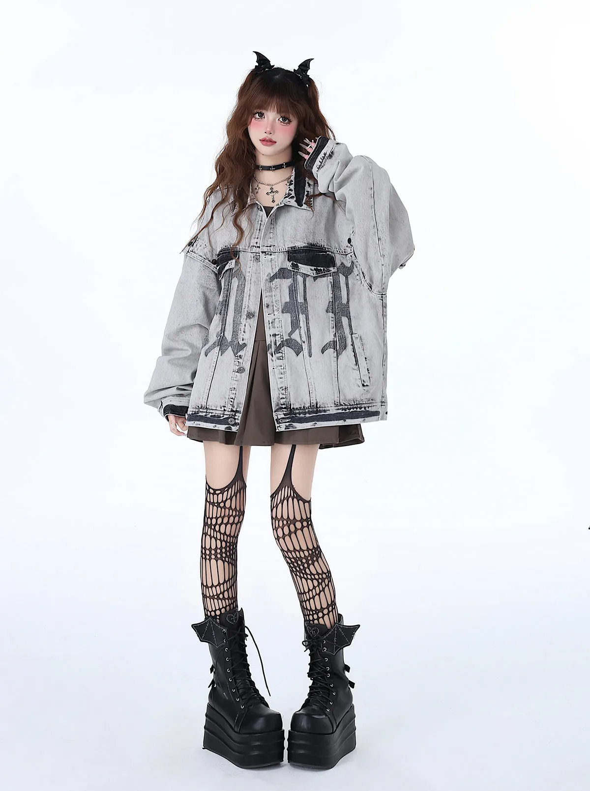 Retro American Denim Loose Street Jacket Design Bike Niche