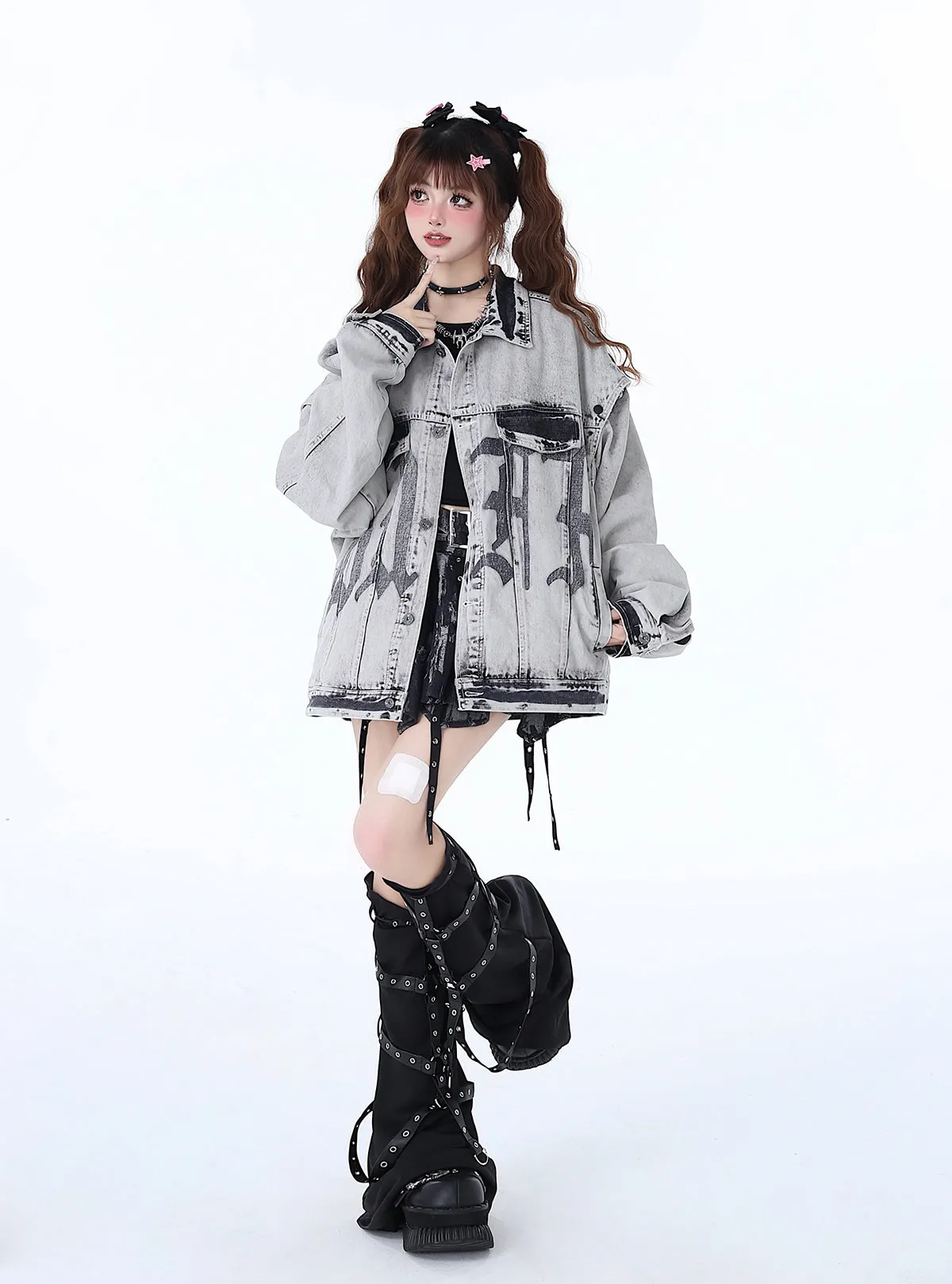 Retro American Denim Loose Street Jacket Design Bike Niche
