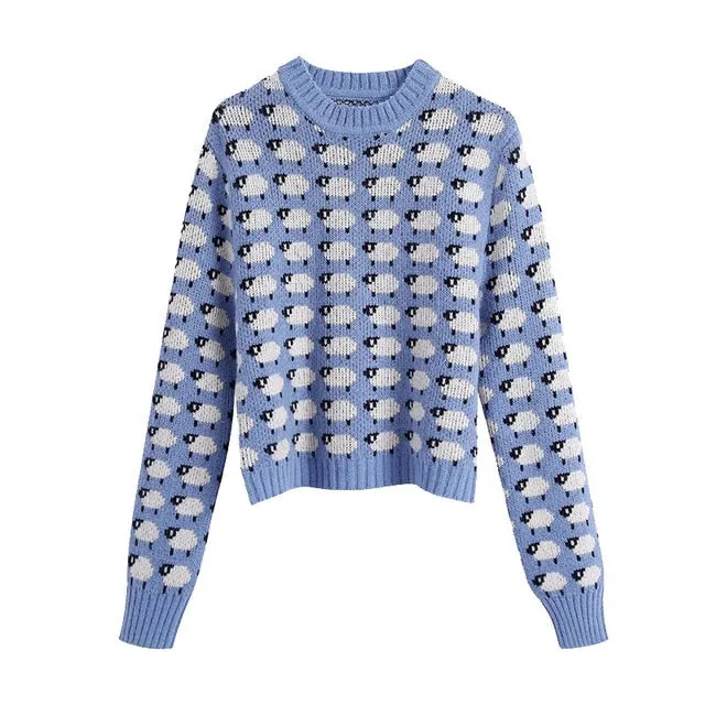 SHEEP JACQUARD KNIT SWEATER