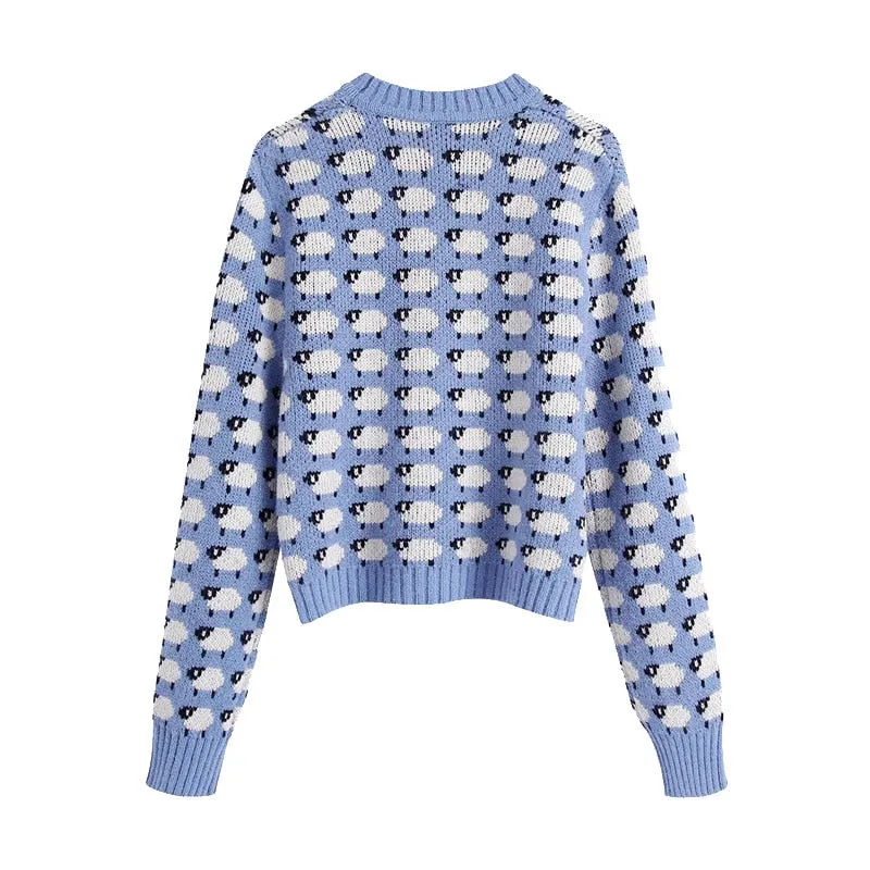 SHEEP JACQUARD KNIT SWEATER