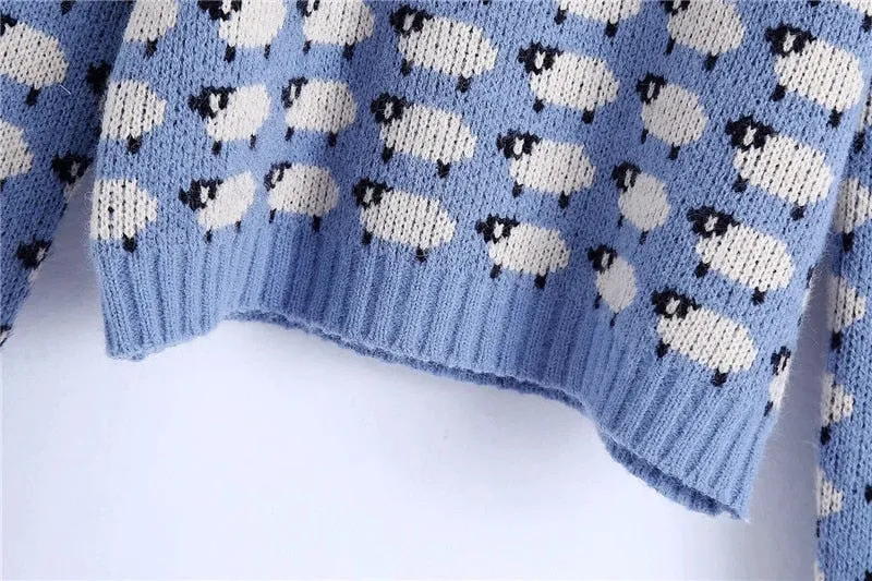 SHEEP JACQUARD KNIT SWEATER