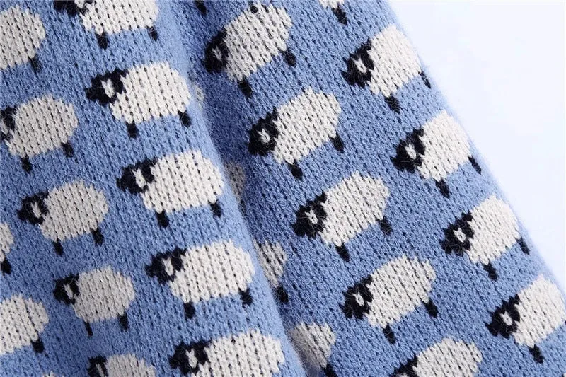 SHEEP JACQUARD KNIT SWEATER