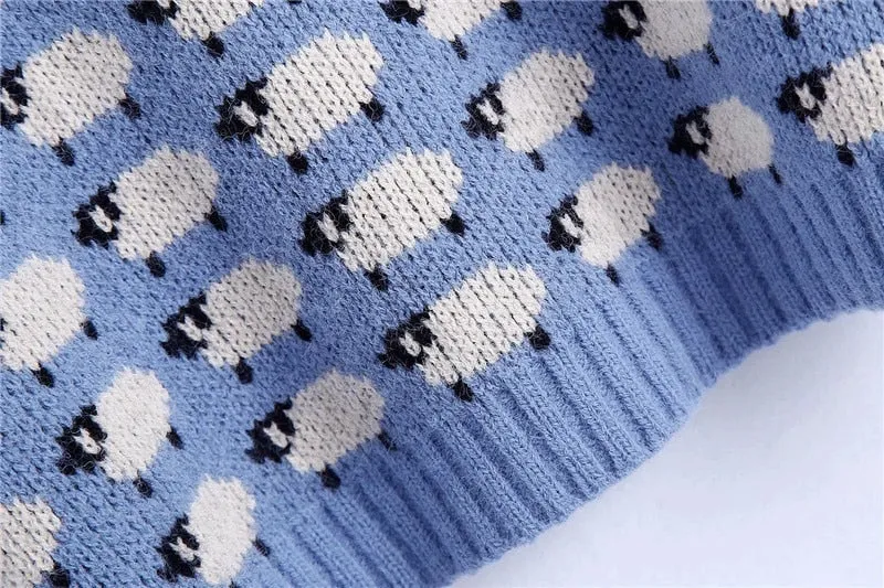 SHEEP JACQUARD KNIT SWEATER