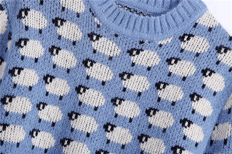 SHEEP JACQUARD KNIT SWEATER