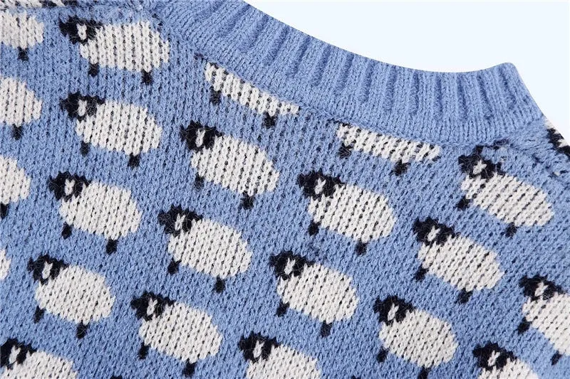 SHEEP JACQUARD KNIT SWEATER