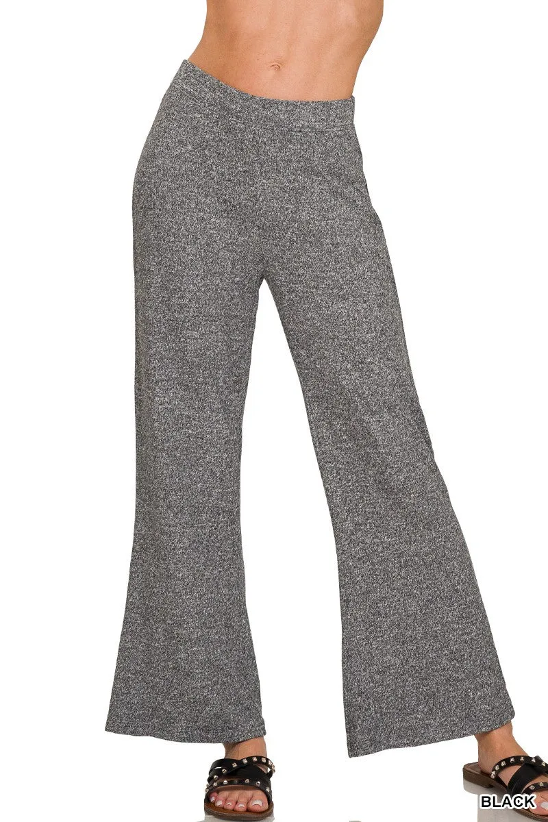 SOFT ELASTIC WAISTED FLARE PANTS