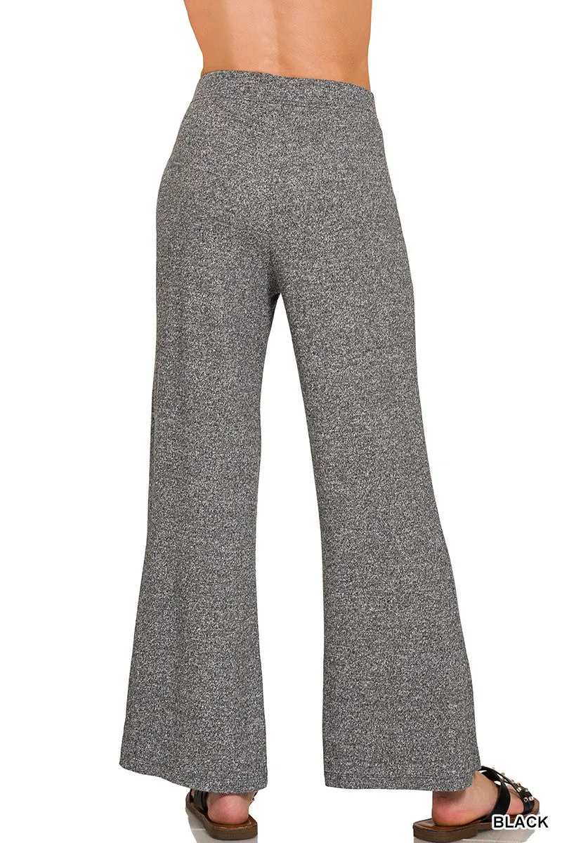 SOFT ELASTIC WAISTED FLARE PANTS