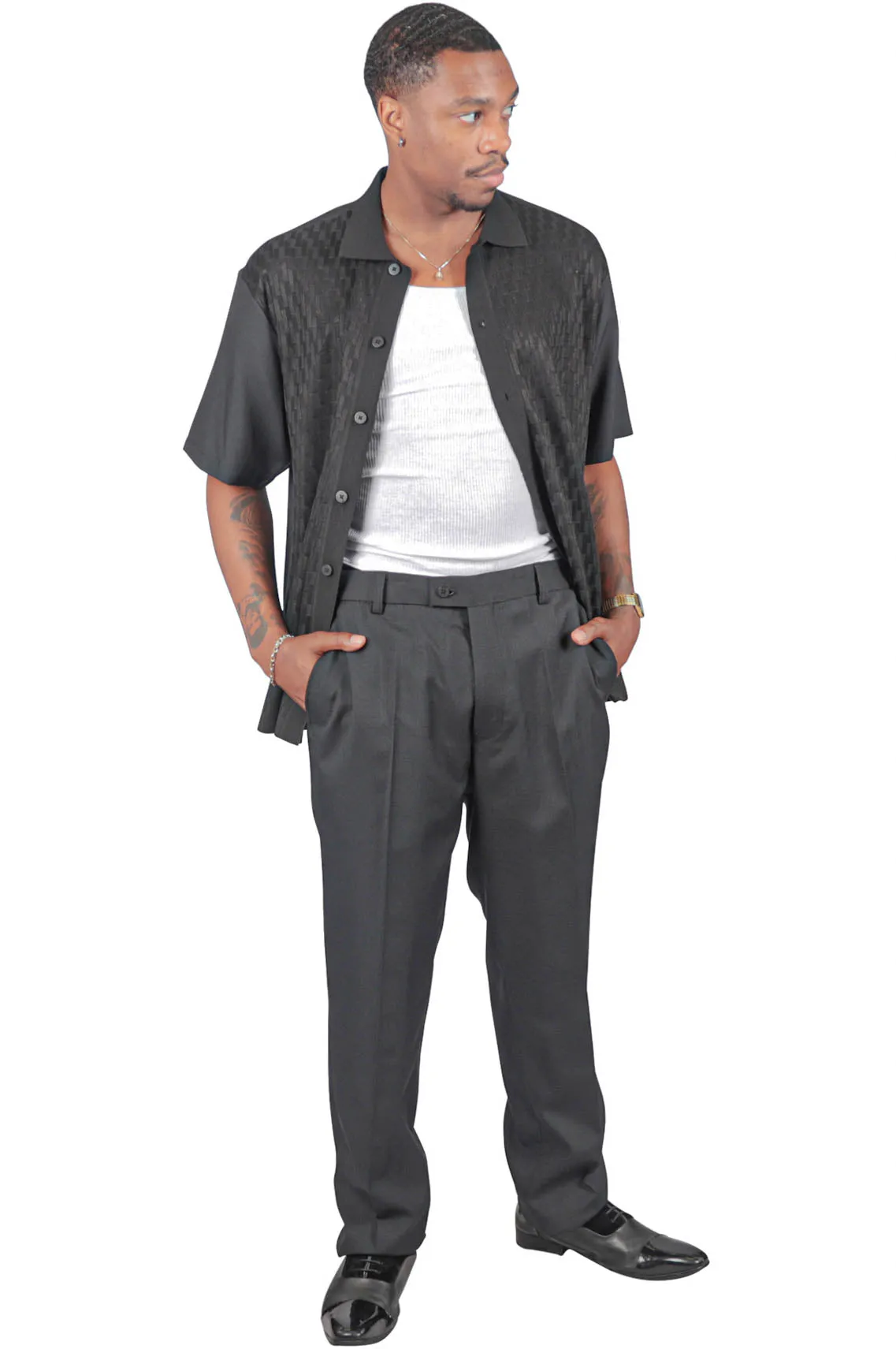 Solid Man 2 Piece Set , Black