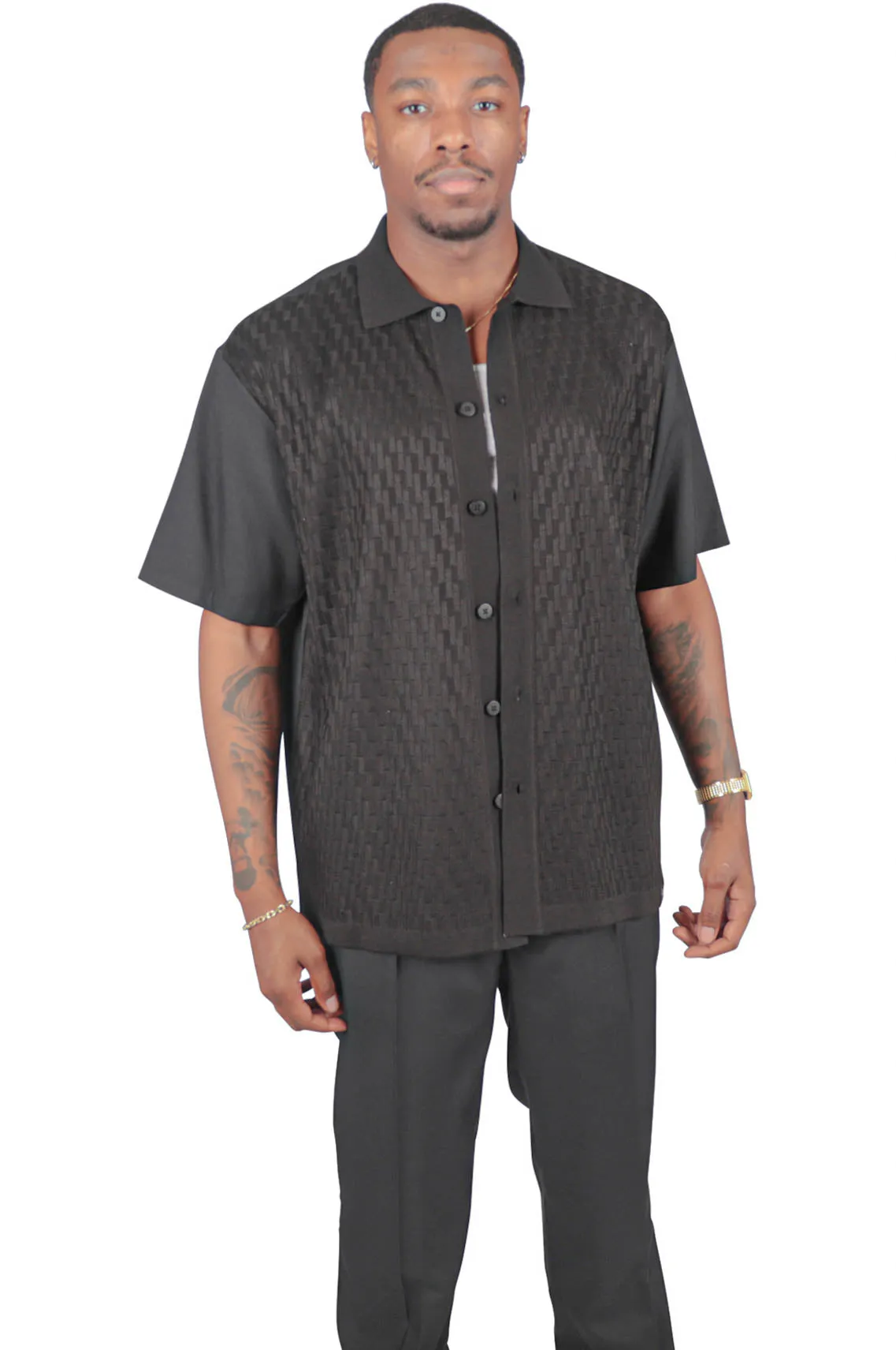 Solid Man 2 Piece Set , Black