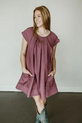 Stone Washed Denim Swing Dress