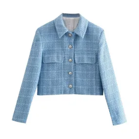 TEXTURED CROPPED BLAZER