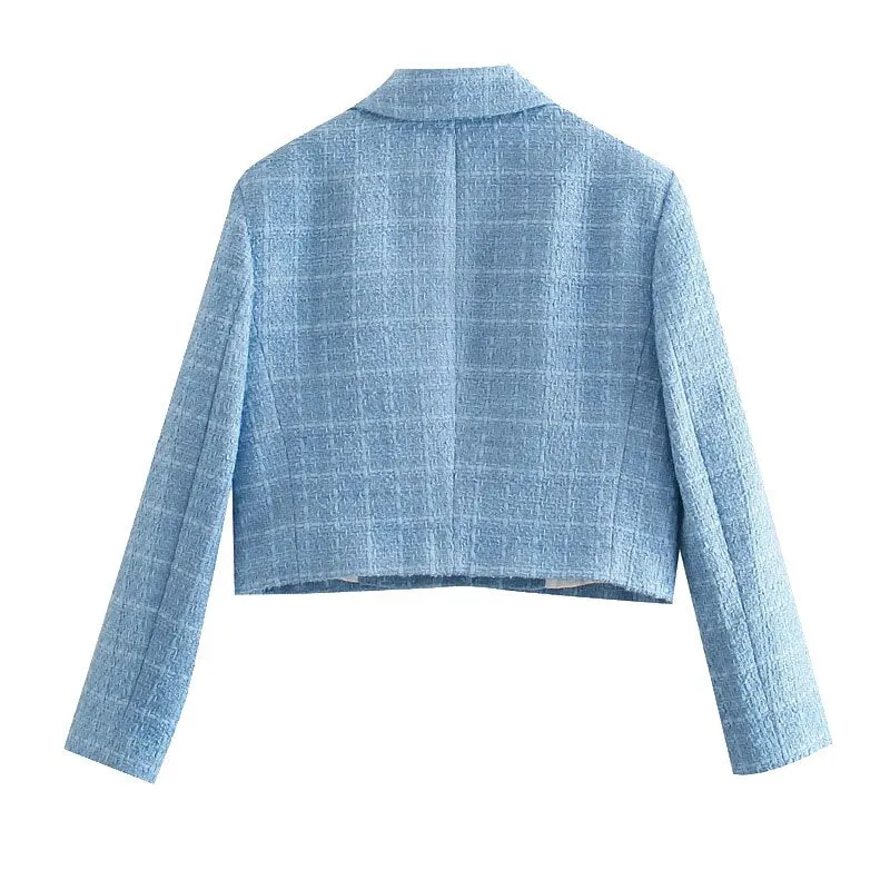 TEXTURED CROPPED BLAZER