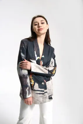 TIE DYE PATCHWORK BLAZER