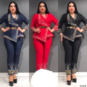 Two Piece Wrap Suit Set